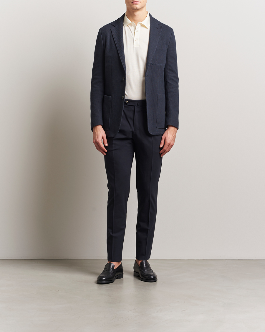 Herre | Blazere & jakker | Canali | Cotton Blend Jersey Blazer Navy
