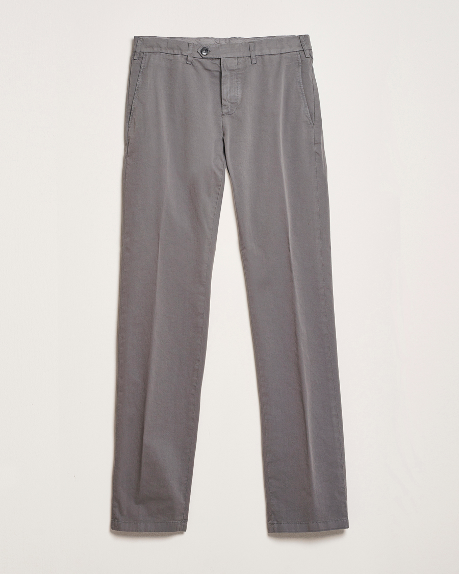 Herre | Chinos | Canali | Slim Fit Cotton Stretch Chinos Dark Grey