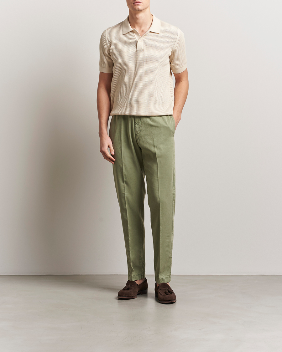 Herre | Bukser | Canali | Drawstring Slacks Military Green