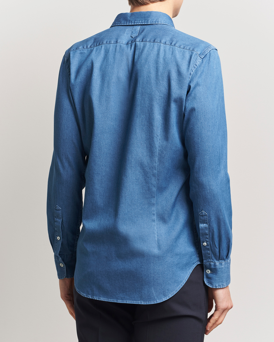 Herre | Skjorter | Canali | Slim Fit Denim Shirt Medium Blue Wash
