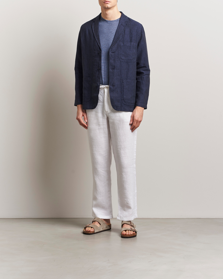 Herre | Bukser | KnowledgeCotton Apparel | Loose Linen Pants Bright White