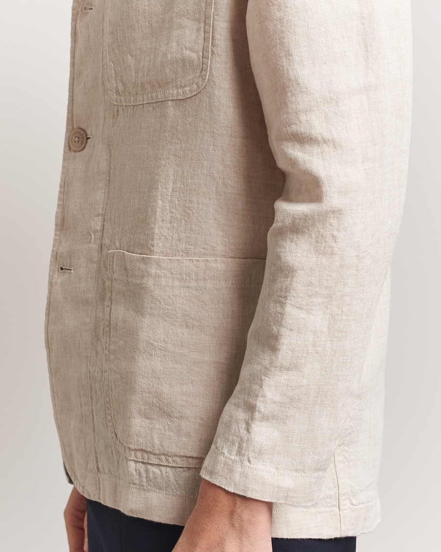 Herre | Blazere & jakker | KnowledgeCotton Apparel | Linen Blazer Light Feather Grey