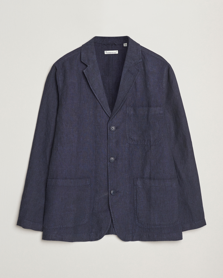 Herre | Blazere & jakker | KnowledgeCotton Apparel | Linen Blazer Total Eclipse