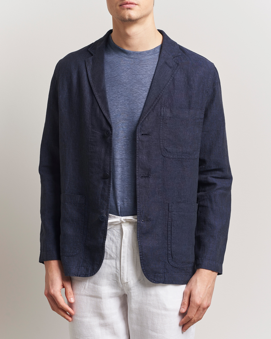 Herre | Blazere & jakker | KnowledgeCotton Apparel | Linen Blazer Total Eclipse
