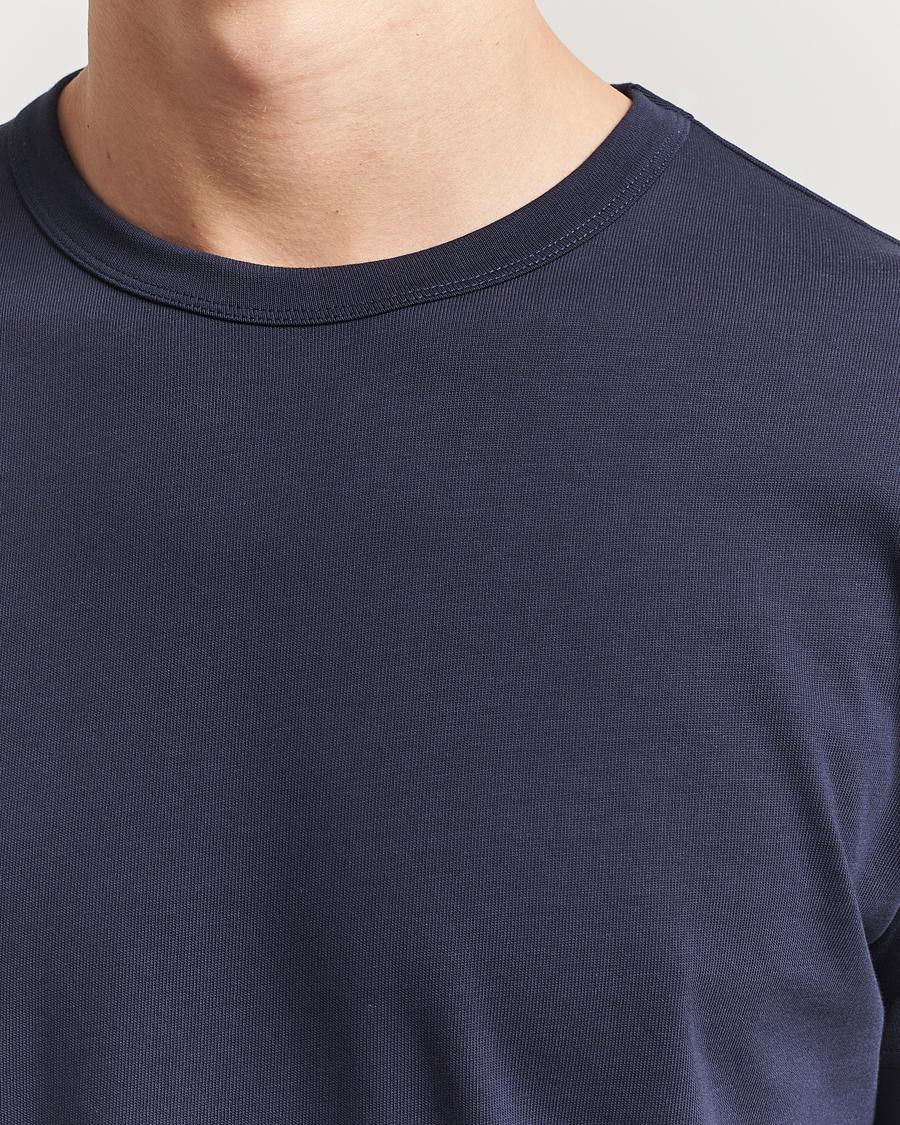 Herre | T-Shirts | Sunspel | Single Jersey Supima Cotton T-Shirt Navy