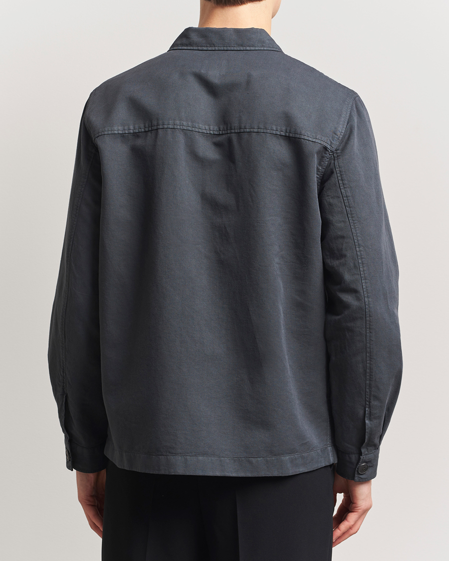 Herre | Skjorter | Sunspel | Twin Pocket Cotton/Linen Jacket Charcoal