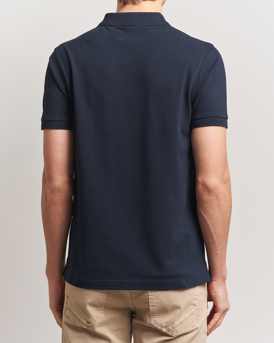 Herre | Polotrøjer | Sunspel | Supima Cotton Short Sleeve Pique Polo Midnight Navy