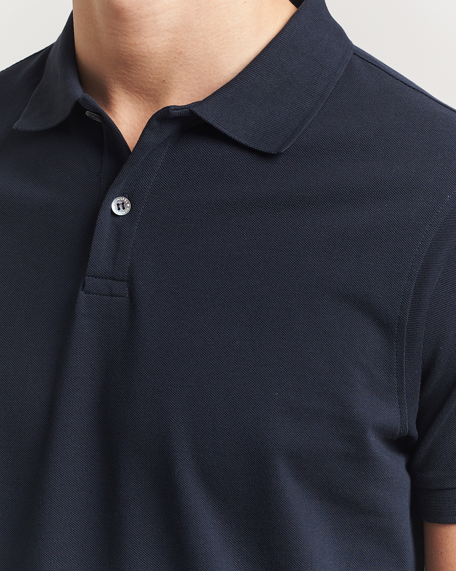 Herre | Polotrøjer | Sunspel | Supima Cotton Short Sleeve Pique Polo Midnight Navy