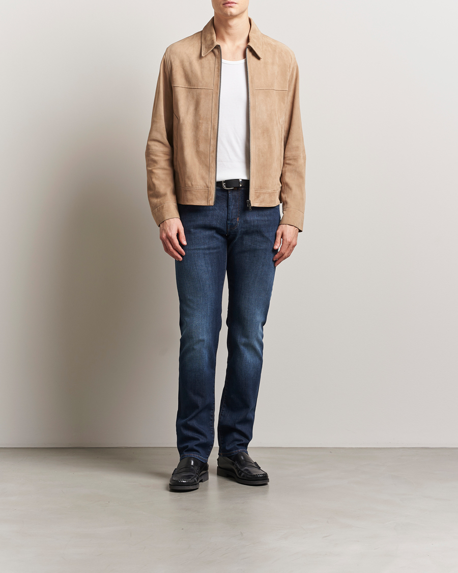 Herre | Jeans | Jacob Cohën | Nick Slim Fit Stretch Jeans Dark Blue Wash