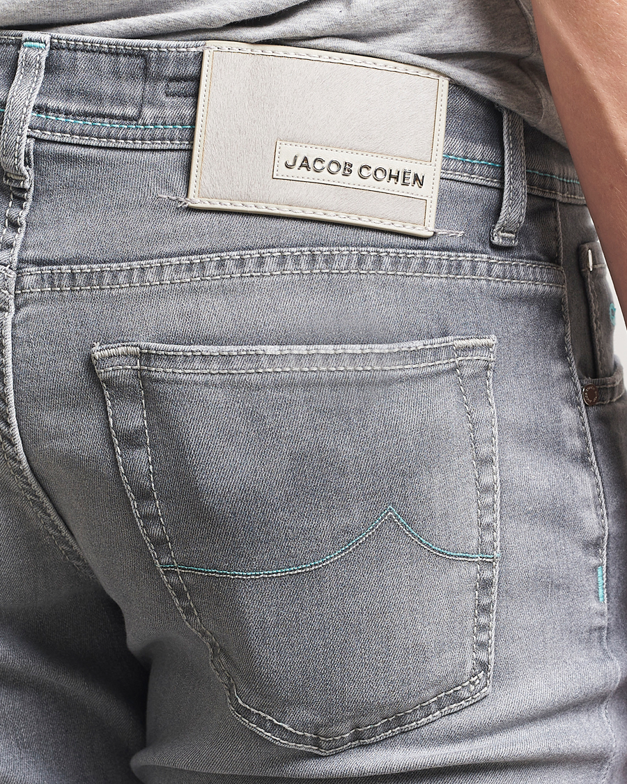 Herre | Jeans | Jacob Cohën | Nick Slim Fit Stretch Jeans Light Grey