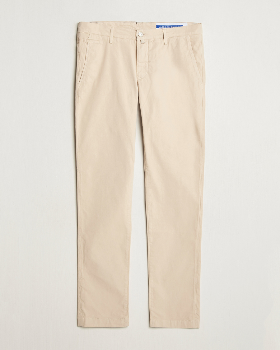 Herre | Bukser | Jacob Cohën | Bobby Cotton Gabardine Chinos Beige