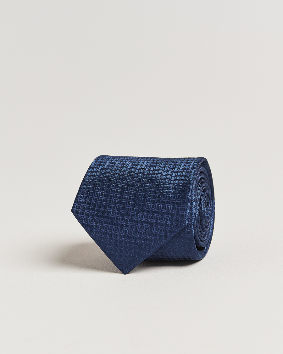 Herre | Slips | Kiton | Structured Silk Tie Navy