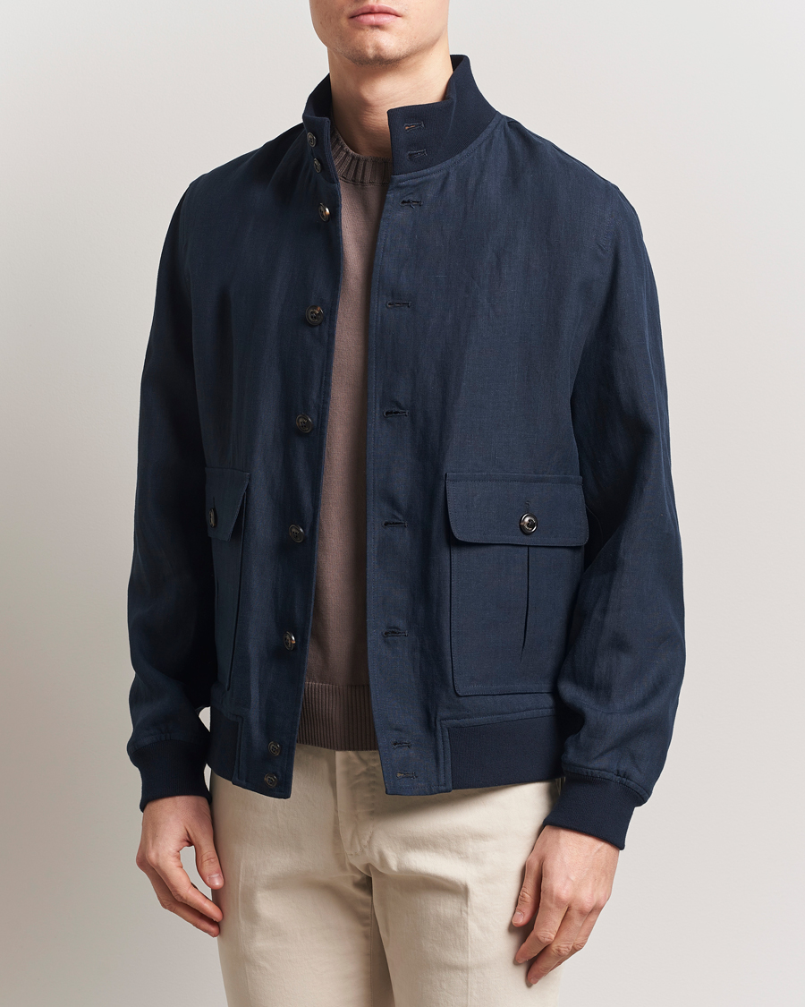Herre | Jakker | Valstar | Valstarino Linen Jacket Navy
