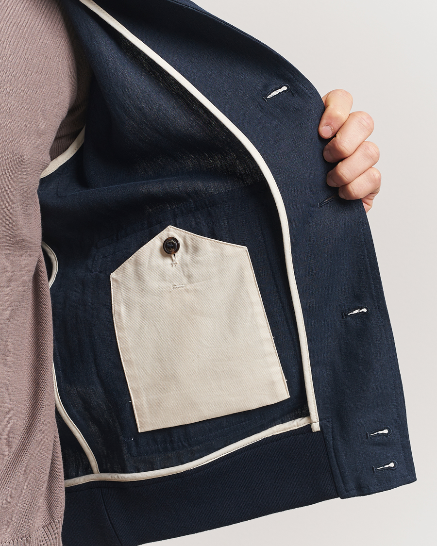 Herre | Jakker | Valstar | Valstarino Linen Jacket Navy