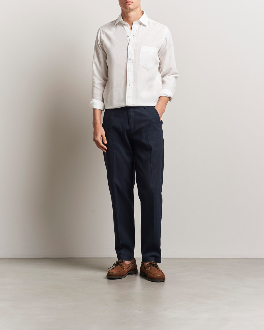 Herre | Skjorter | Drake's | Linen Summer Shirt Ecru