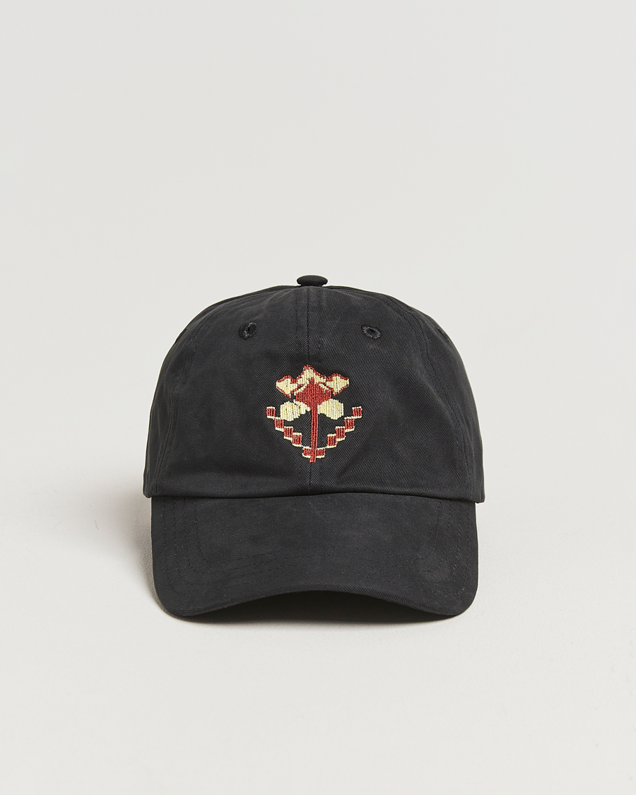 Herre | Hatte & kasketter | Drake's | Flower Embroidered Cap Black