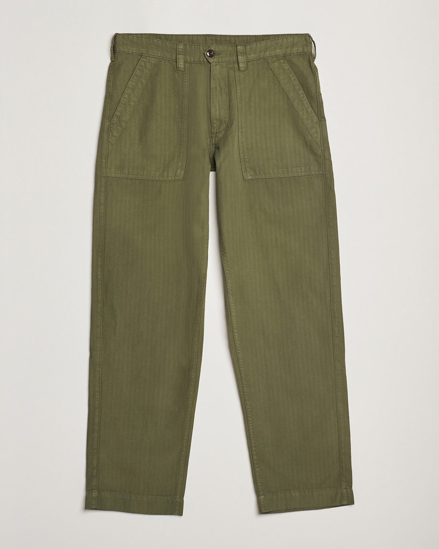Herre | Bukser | Drake's | Fatigue Cotton Trousers Olive