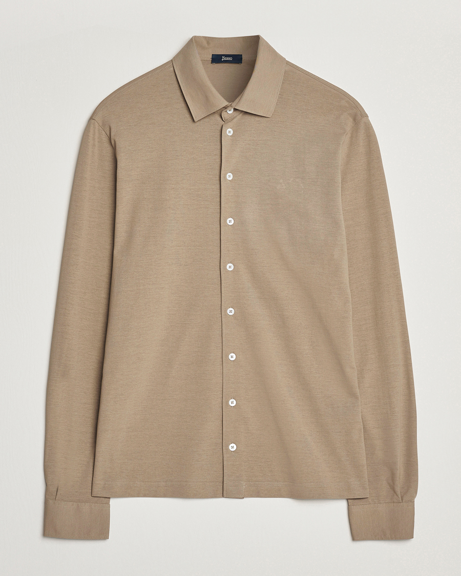 Herre | Skjorter | Herno | Cotton Crepe Shirt Olive