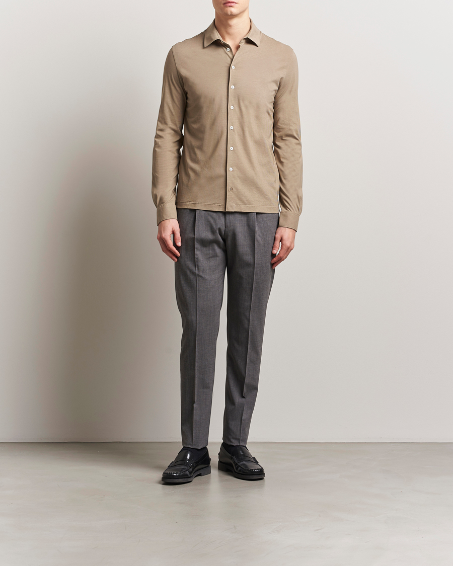 Herre | Skjorter | Herno | Cotton Crepe Shirt Olive