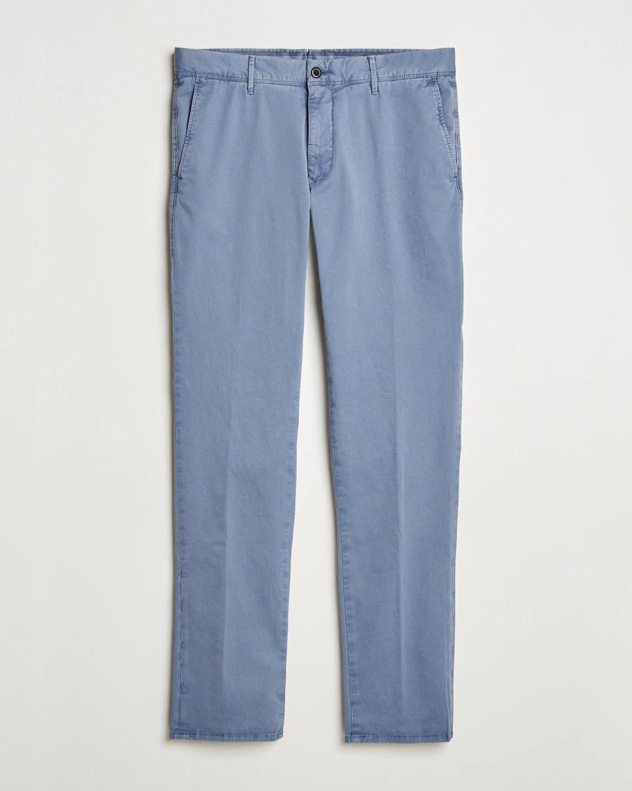 Herre | Chinos | Incotex | Slim Fit Garment Dyed Slacks Blue