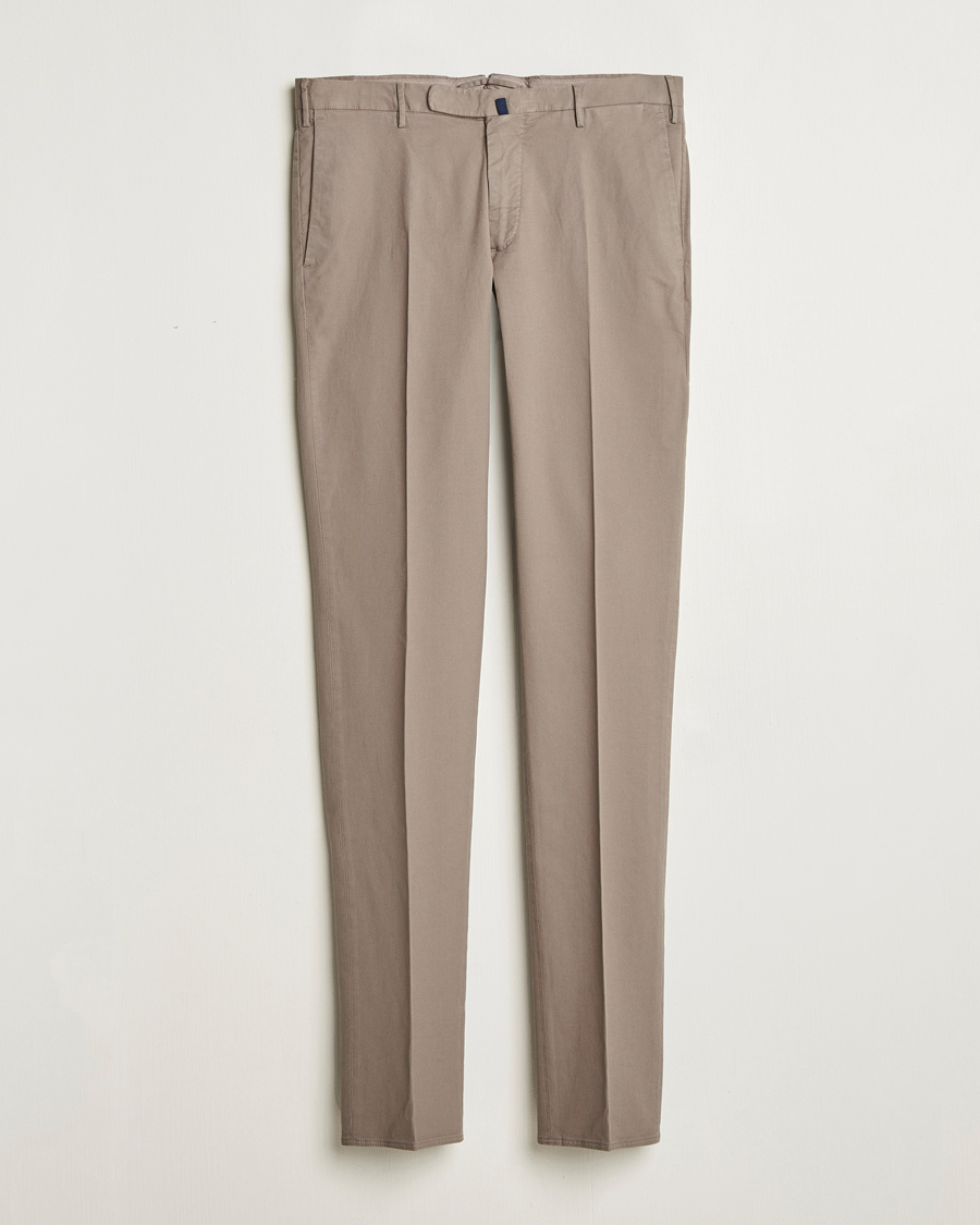 Herre | Bukser | Incotex | Slim Fit Micro Structure Cotton Chinos Brown