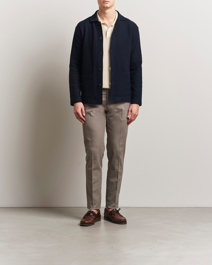 Herre | Bukser | Incotex | Slim Fit Micro Structure Cotton Chinos Brown