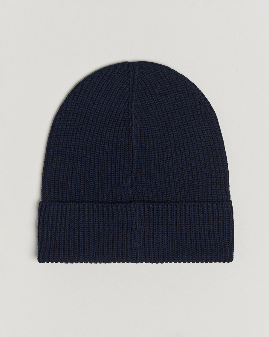 Herre | Huer | Moncler | Ribbed Wool Beanie Navy