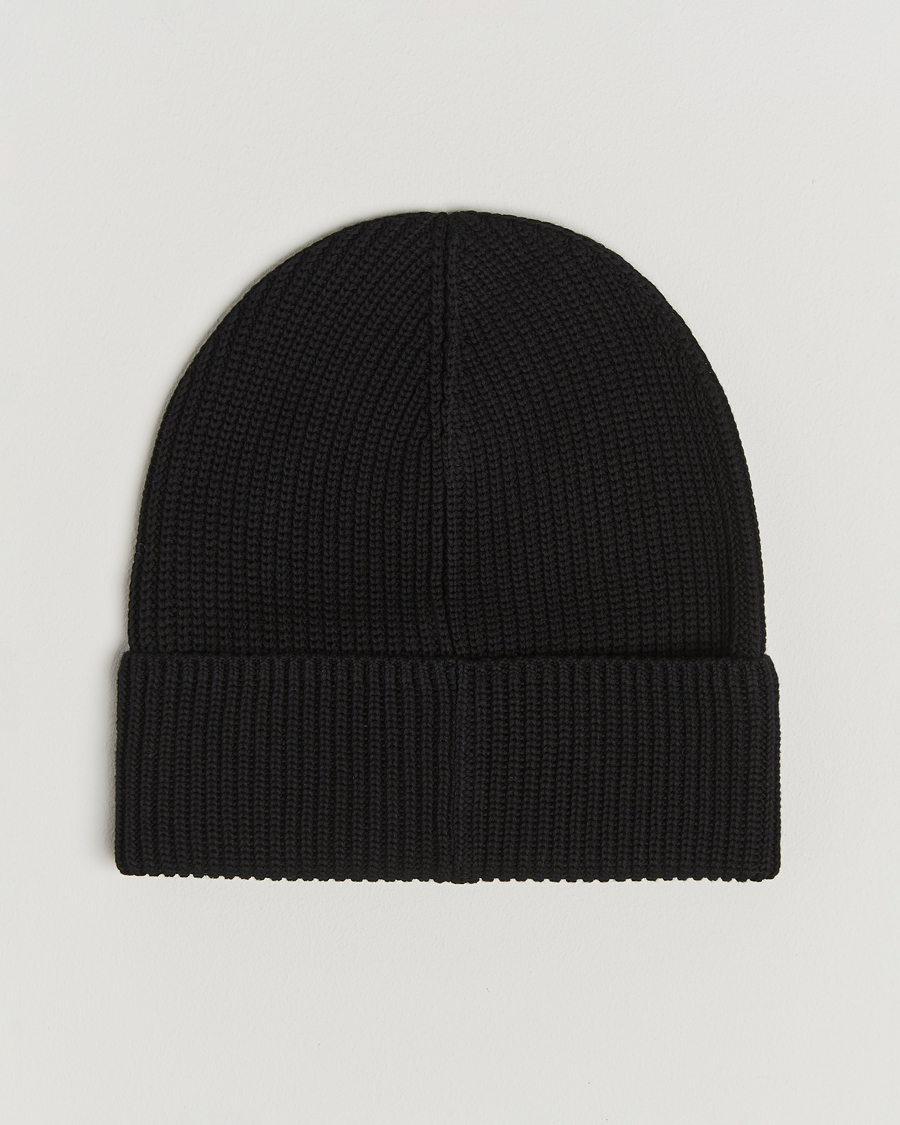 Herre | Moncler Ribbed Wool Beanie Black | Moncler | Ribbed Wool Beanie Black
