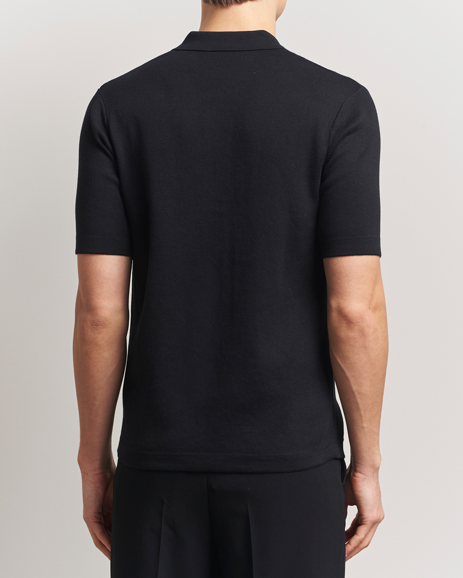Herre | Skjorter | Fred Perry | Knitted Short Sleeve Shirt Black