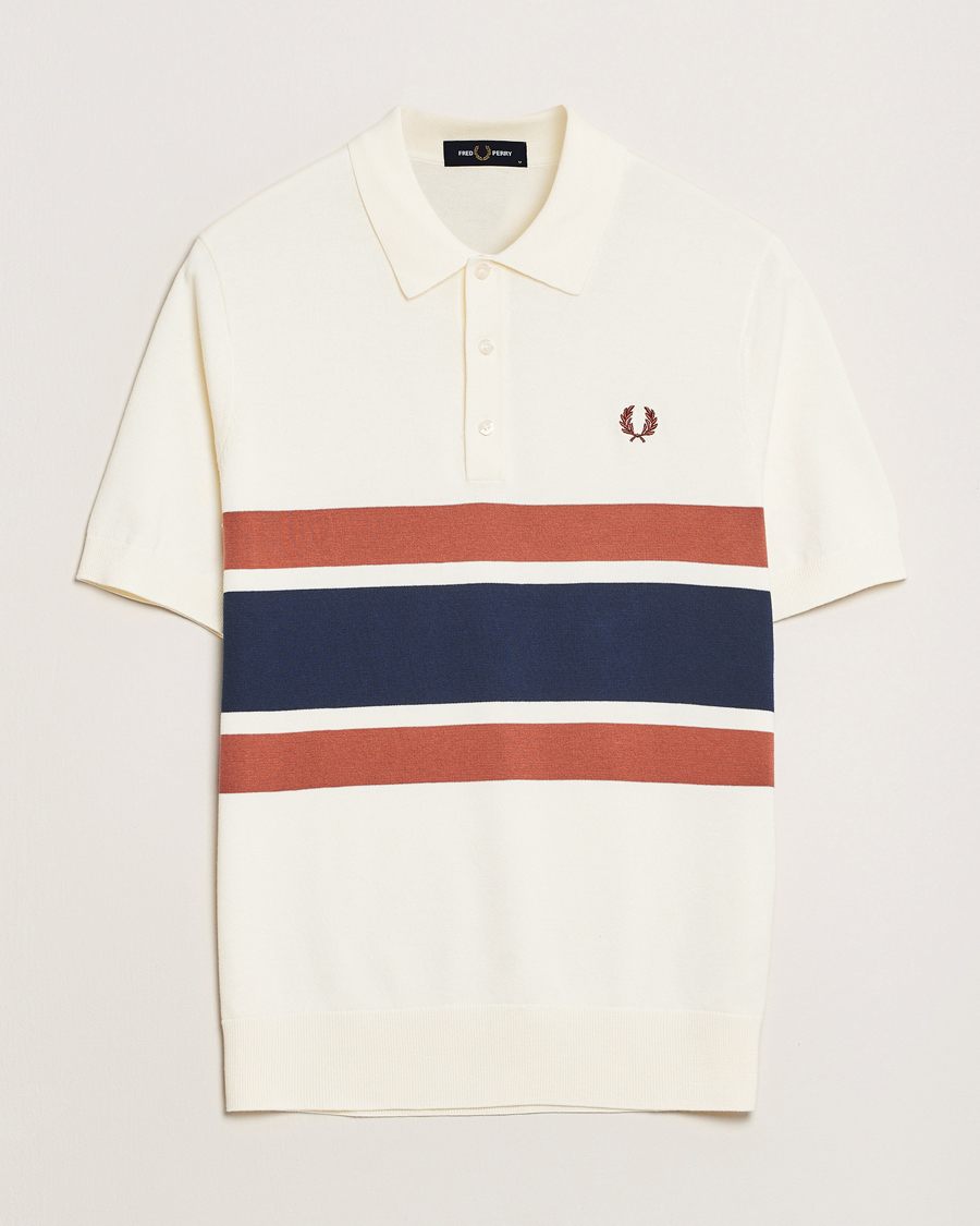 Herre | Polotrøjer | Fred Perry | Paneled Knitted Polo Light Ecru