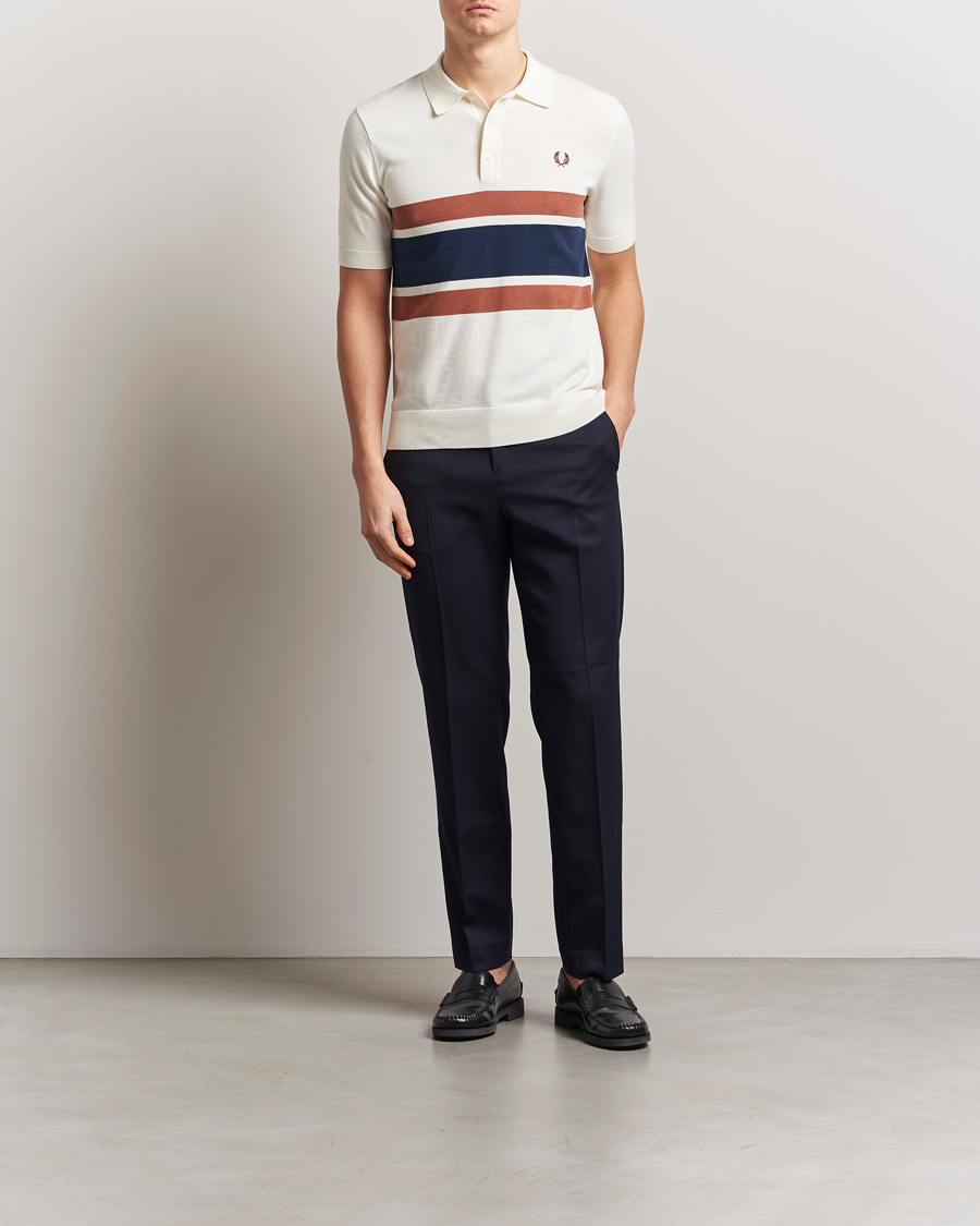 Herre | Polotrøjer | Fred Perry | Paneled Knitted Polo Light Ecru