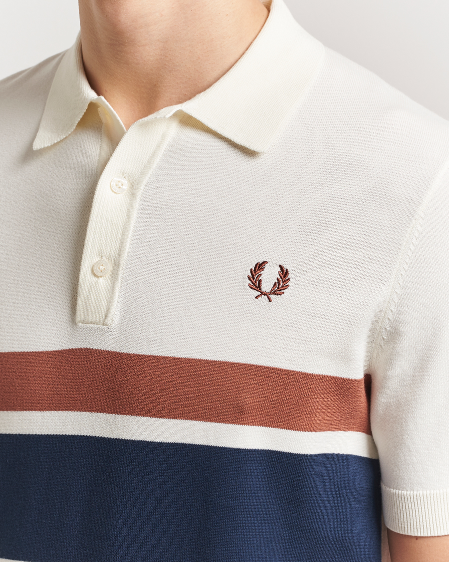Herre | Polotrøjer | Fred Perry | Paneled Knitted Polo Light Ecru