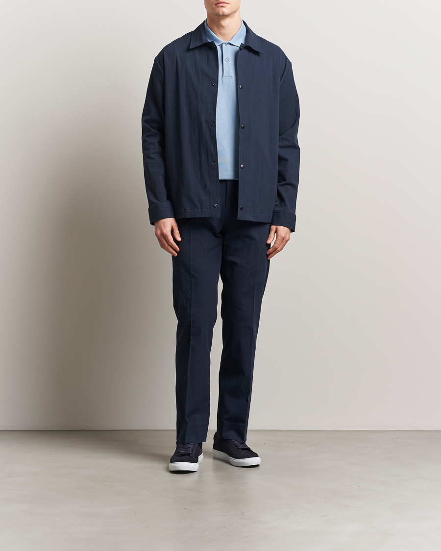 Herre | Bukser | J.Lindeberg | Dropper Seersucker Pants Navy