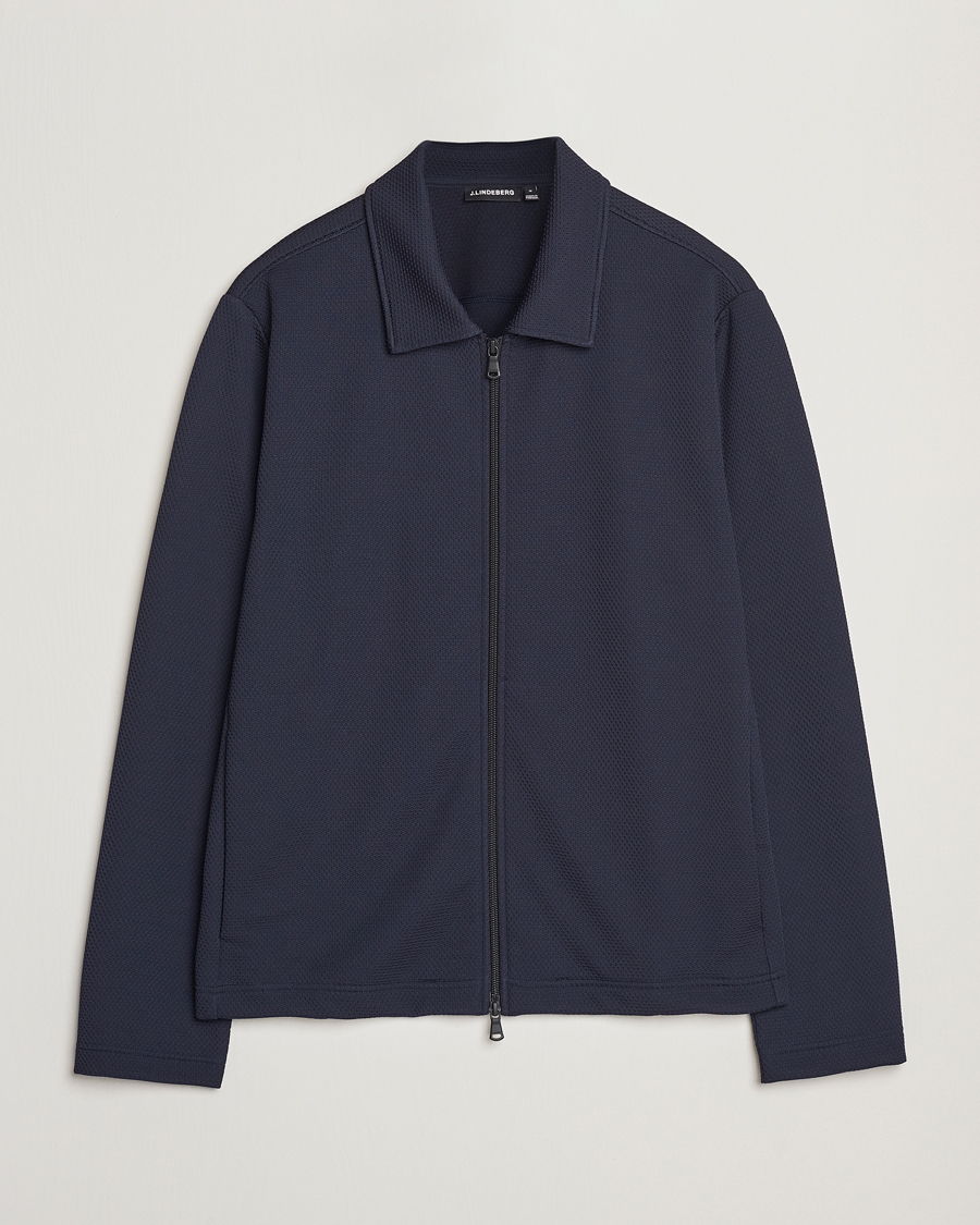 Herre | Trøjer | J.Lindeberg | Lansa Jersey Zip Jacket Navy