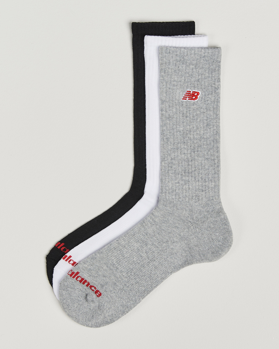 Herre | Undertøj | New Balance | 3-Pack Patch Logo Socks White/Grey/Black