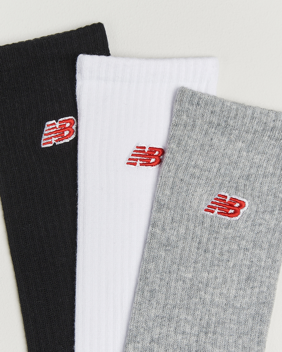 Herre | Undertøj | New Balance | 3-Pack Patch Logo Socks White/Grey/Black