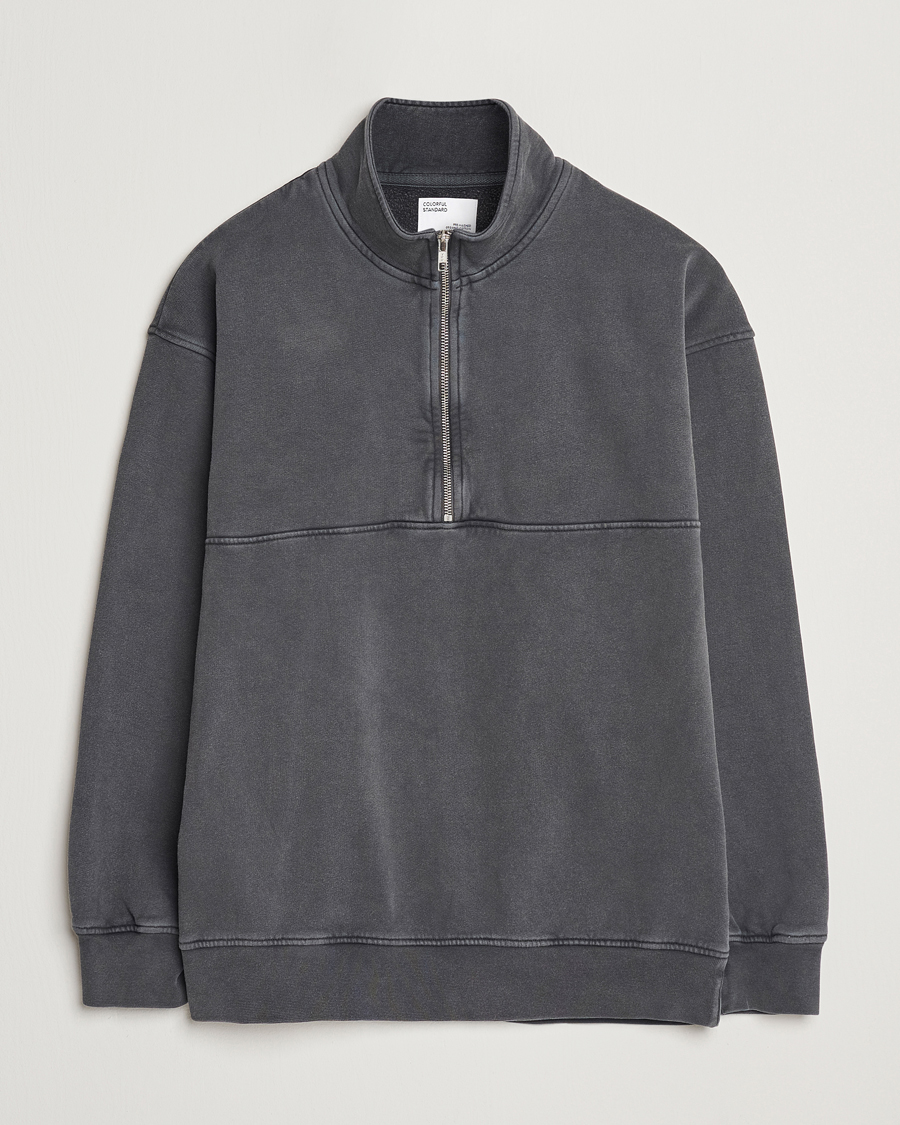 Herre | Trøjer | Colorful Standard | Classic Organic Half-Zip Faded Black