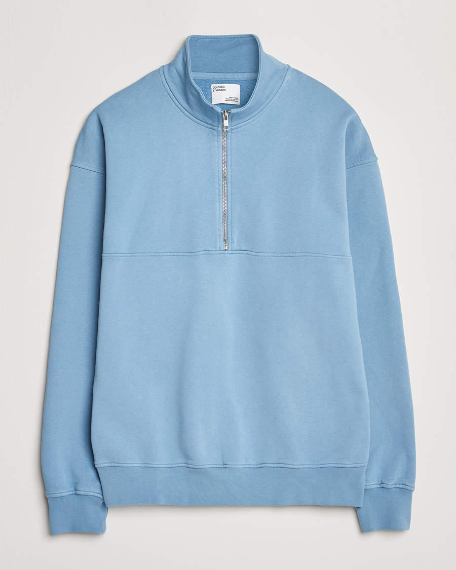 Herre | Trøjer | Colorful Standard | Classic Organic Half-Zip Seaside Blue