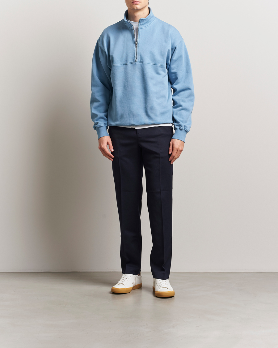 Herre | Trøjer | Colorful Standard | Classic Organic Half-Zip Seaside Blue