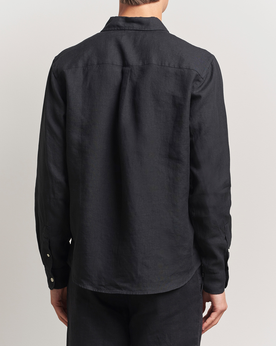 Herre | Skjorter | Colorful Standard | Garment Dyed Linen Shirt Deep Black