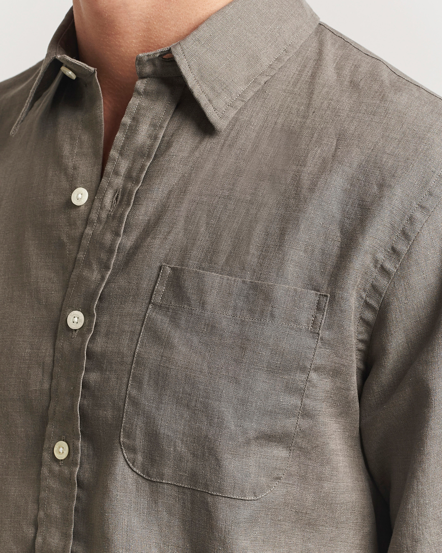 Herre | Skjorter | Colorful Standard | Garment Dyed Linen Shirt Dusty Olive