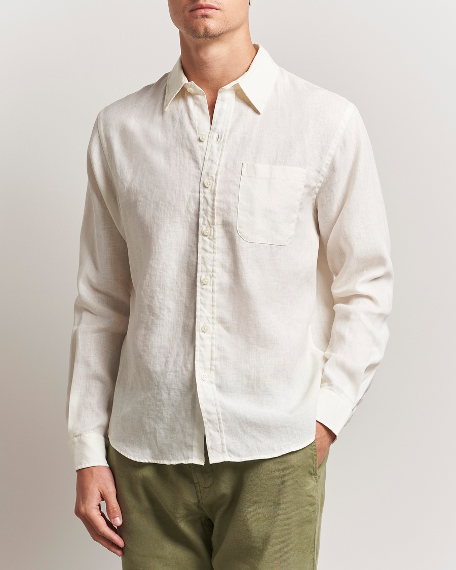 Herre | Skjorter | Colorful Standard | Garment Dyed Linen Shirt Ivory White