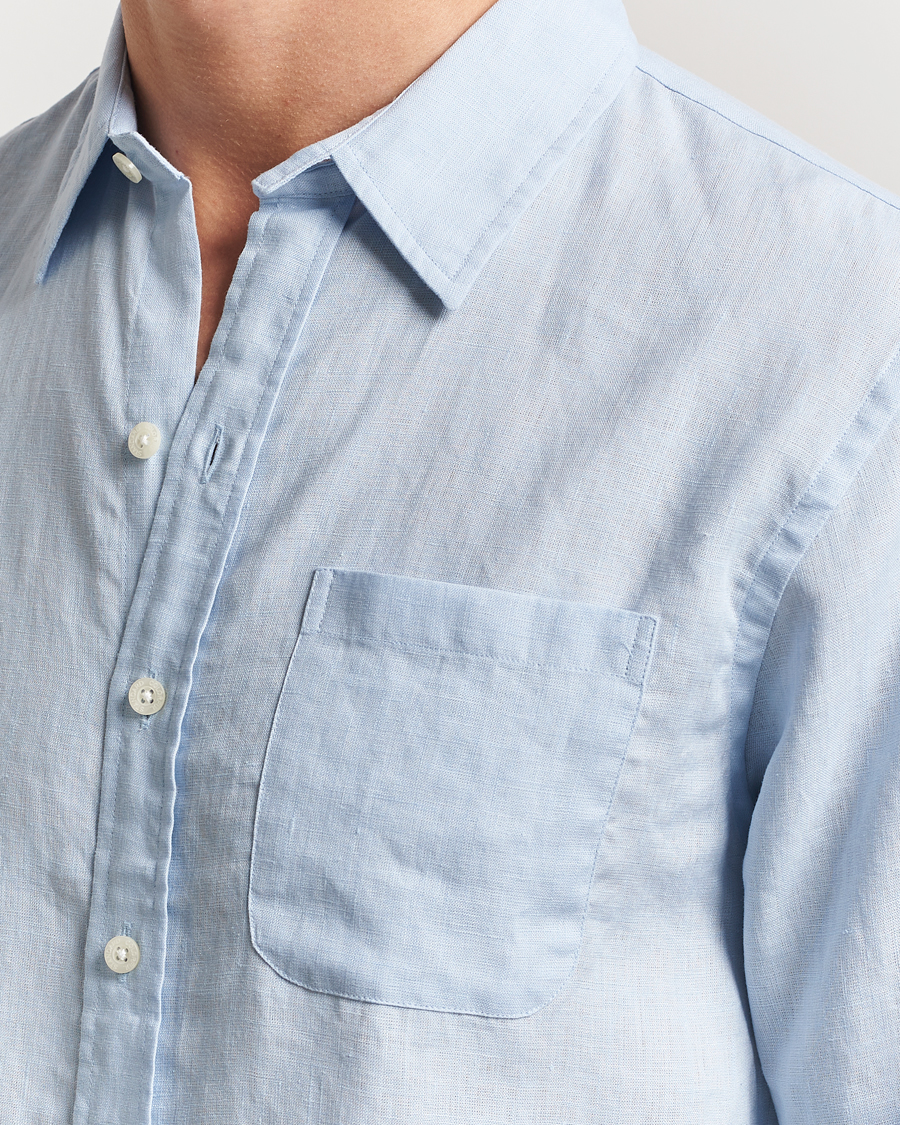 Herre | Skjorter | Colorful Standard | Garment Dyed Linen Shirt Polar Blue