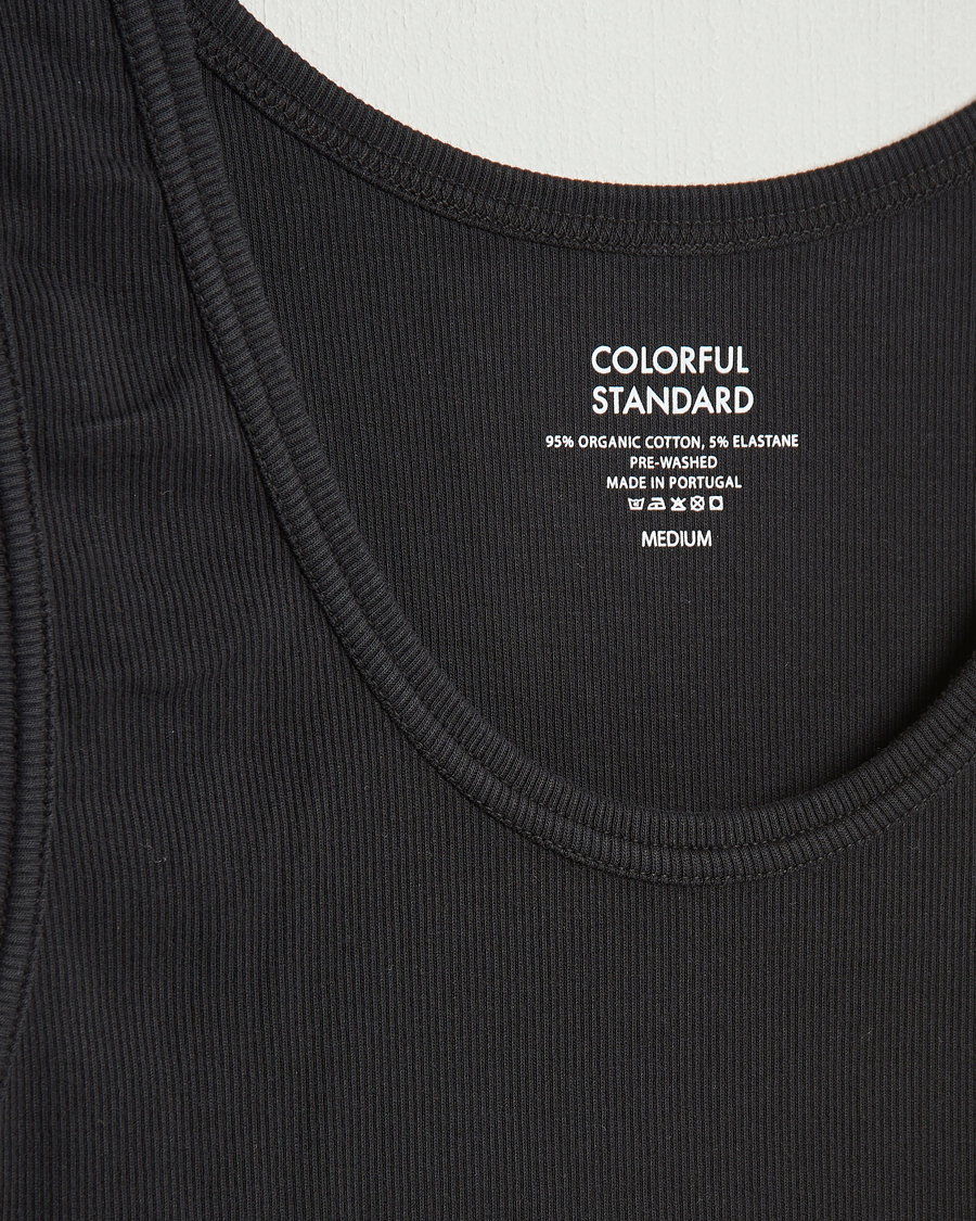 Herre | T-Shirts | Colorful Standard | Organic Rib Tank Top Deep Black