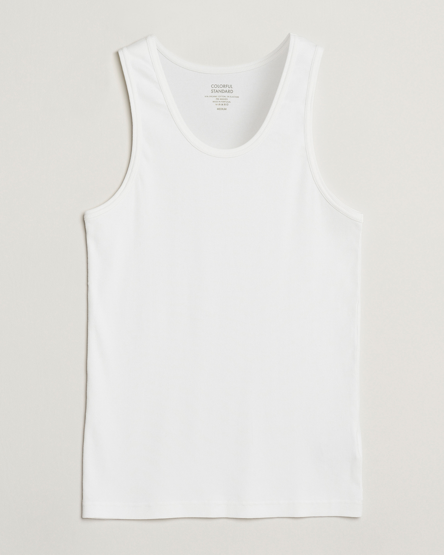 Herre | T-Shirts | Colorful Standard | Organic Rib Tank Top Optical White