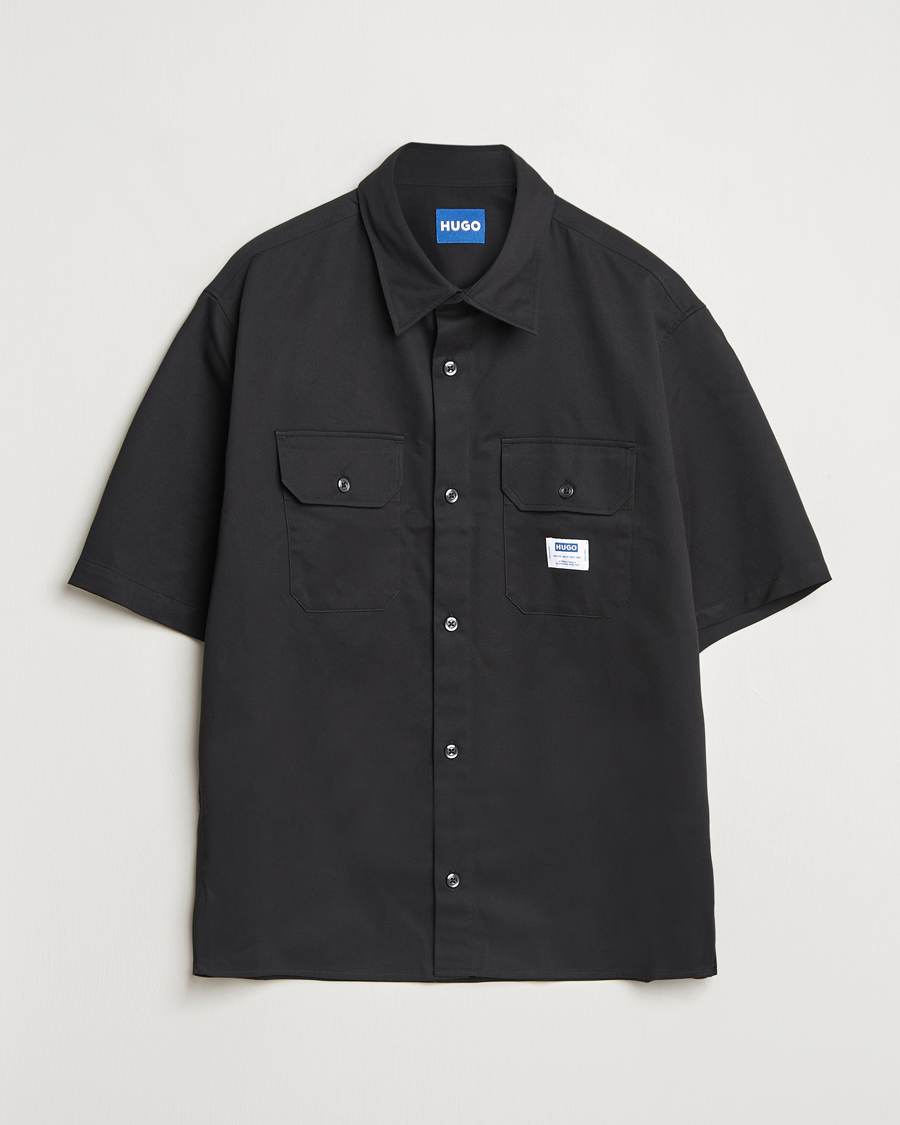Herre | Skjorter | HUGO | Ekyno Workwear Short Sleeve Shirt Black