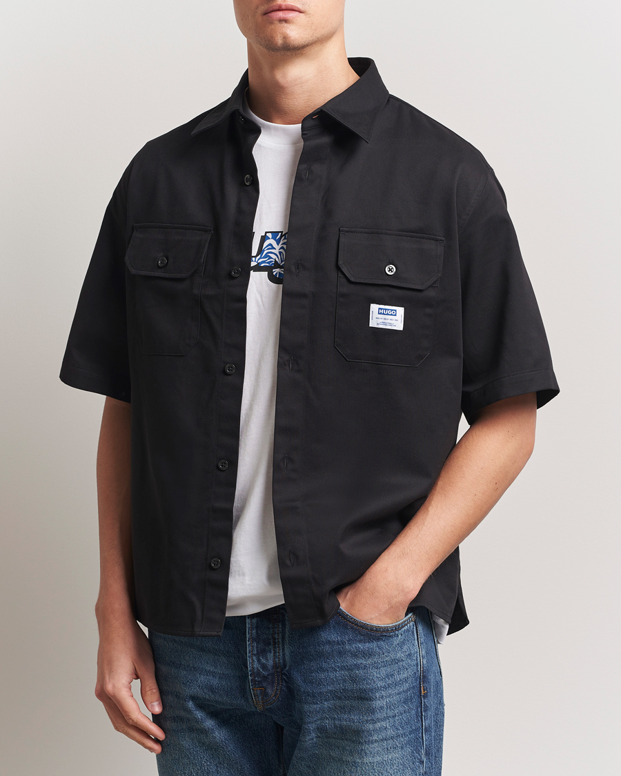 Herre | Skjorter | HUGO | Ekyno Workwear Short Sleeve Shirt Black