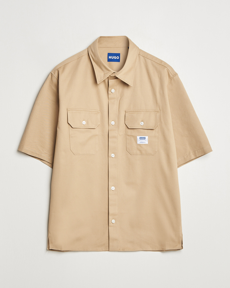 Herre | Skjorter | HUGO | Ekyno Short Sleeve Shirt Medium Beige