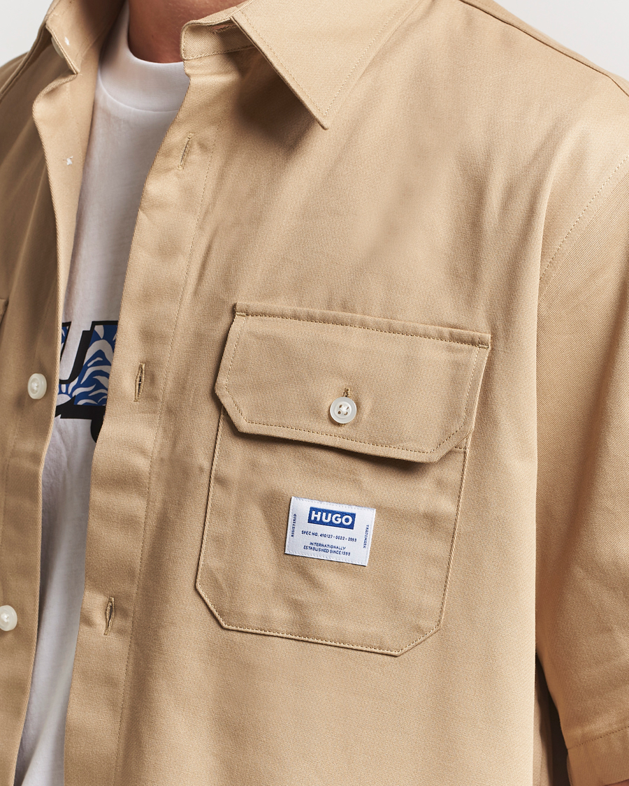 Herre | Skjorter | HUGO | Ekyno Short Sleeve Shirt Medium Beige