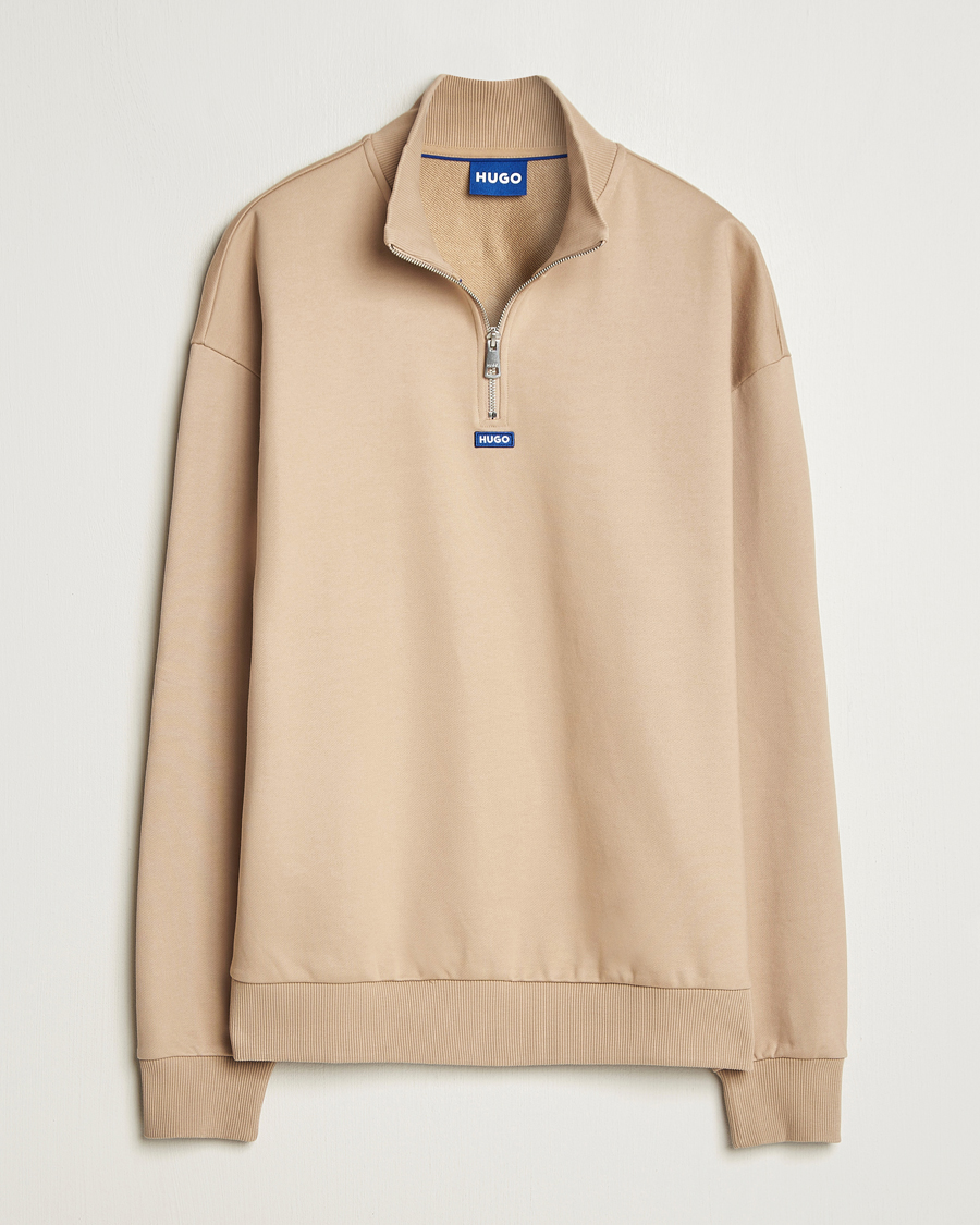 Herre | Trøjer | HUGO | Neeler Half Zip Sweatshirt Medium Beige